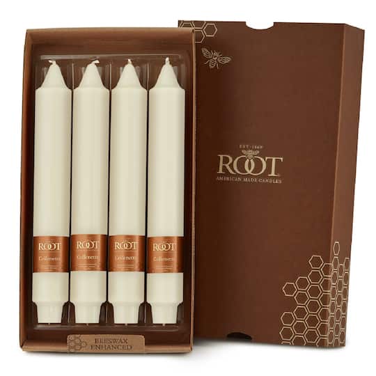 Root Candles 9" Unscented Smooth Collenette Taper Candles